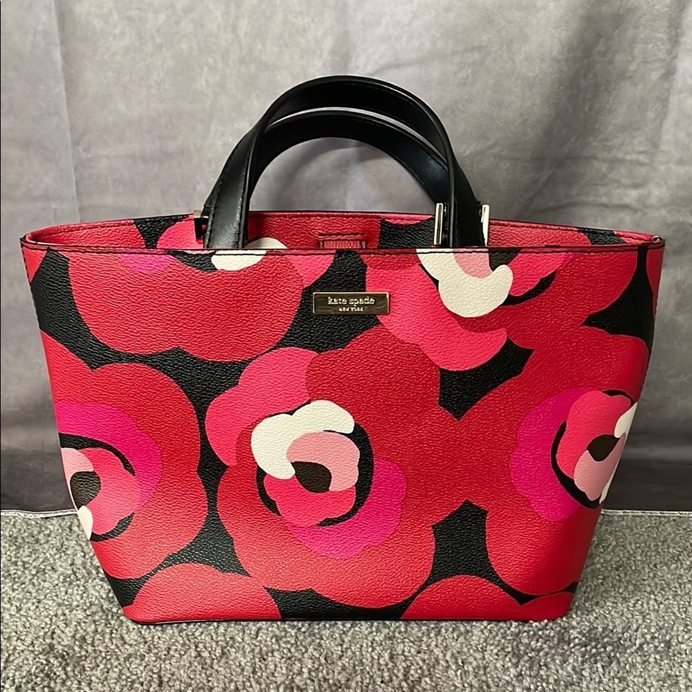 Kate Spade Red and Pink Modern Floral Tote
